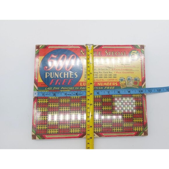 Vintage Nickel Special Punch Board 500 Punches Lucky Numbers Cigarettes - Picture 8 of 13